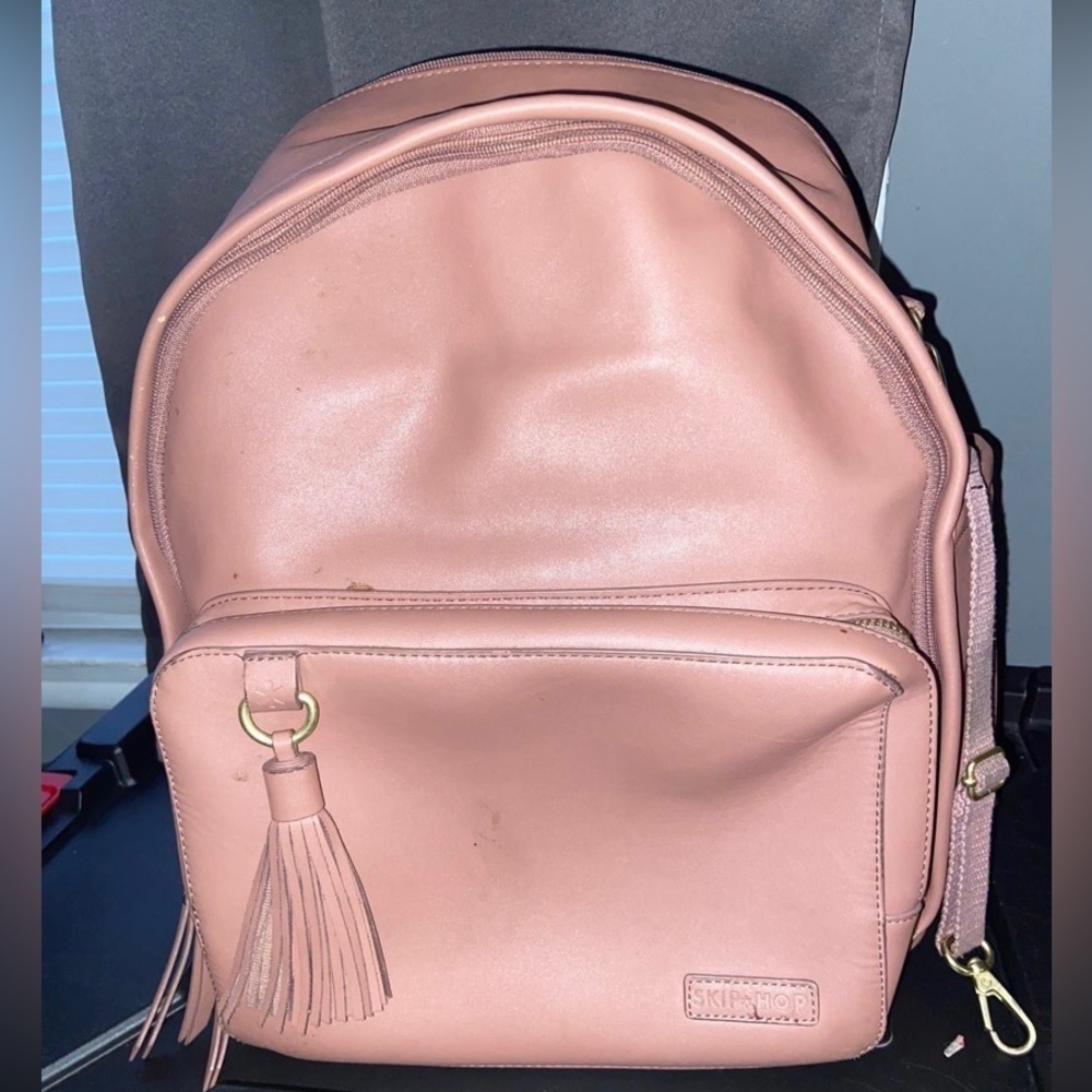 Skip Hop Greenwich Tasseled vegan leather backpack diaper bag
